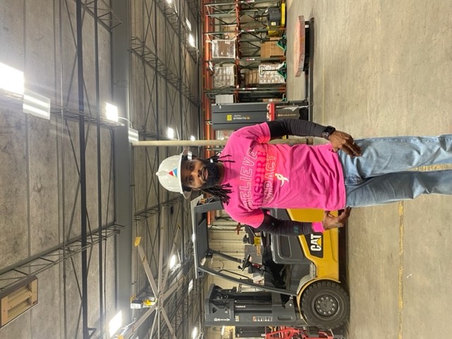 "I support Breast Cancer Awareness because, Breast Cancer have effected women that mean the world to me in my family. I Like spreading the word helping others."-Kenny Linell, MDC Stock handler/ Driver